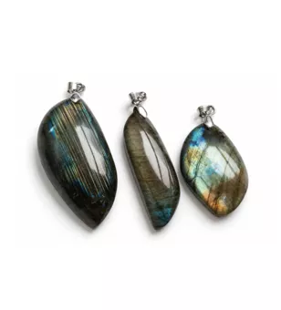 Labradorite AA Freeform Pendants x3