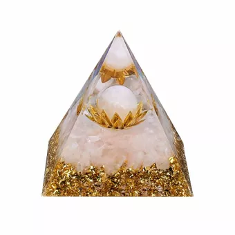 Orgonite Pyramid Rose Quartz Lotus
