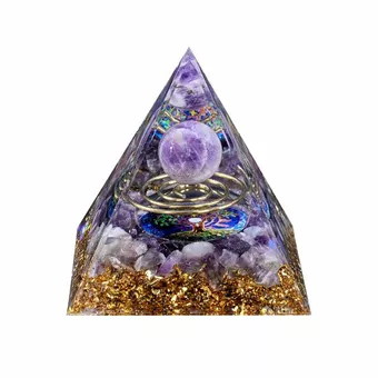 Orgonite Pyramid Amethyst Tree of Life & Spiral