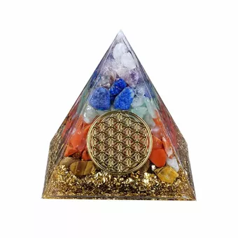 Orgonite Pyramid 7 Chakras Flower of Life