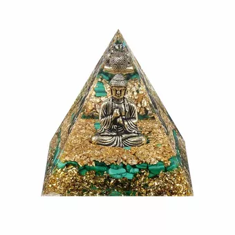 Orgonite Pyramid Buddha + Malachite