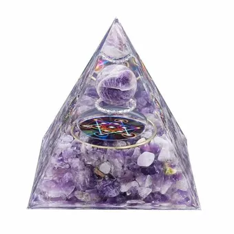 Orgonite Pyramid Amethyst Metatron 8cm