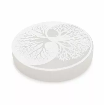 Tree of Life Selenite Plate 8cm