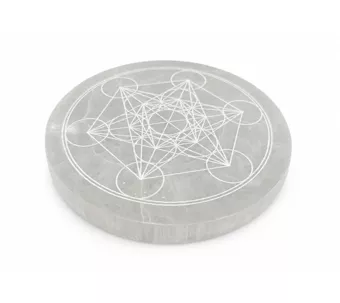 Selenite Circular Metatron Plate 14cm 550g