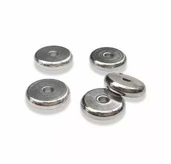 Silver Stainless Steel Rondelle Spacer Charm Beads 6mm x100