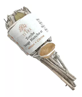 White Sage Torch with Citrine 25-30g 11cm