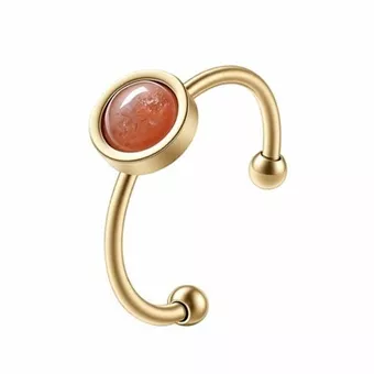 Sunstone Ring – Gold-plated stainless steel