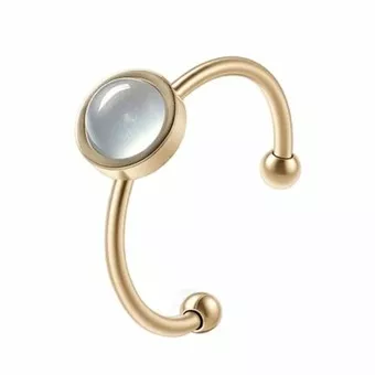 Aquamarine Ring – Gold-plated stainless steel