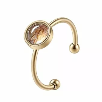 Super Seven Black Ring – Gold-plated stainless steel