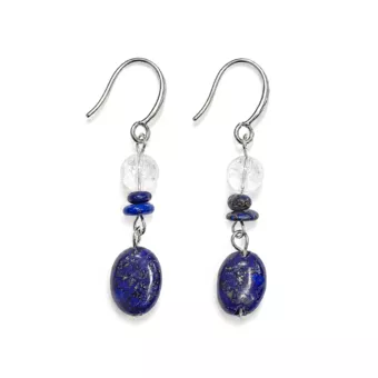 Rock Crystal & Lapis Lazuli Earrings