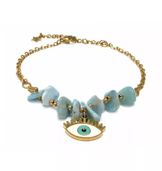 Larimar AA Protection Bracelet – Evil Eye