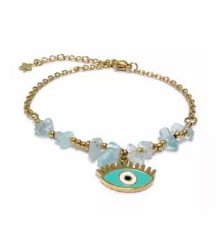 Aquamarine AA Protection Bracelet – Evil Eye