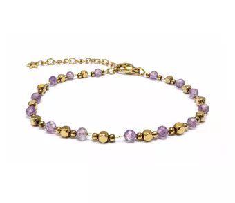 Amethyst A Energy Bracelet – Gold Beads