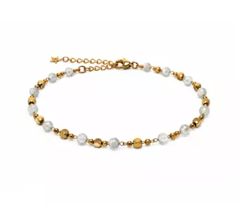 AA Labradorite Energy Bracelet – Gold Beads
