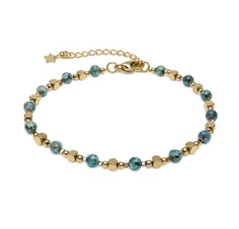 African Turquoise A Energy Bracelet – Gold Beads