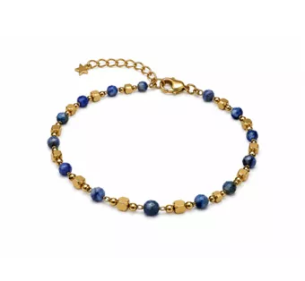 Lapis Lazuli A Energy Bracelet – Gold Beads
