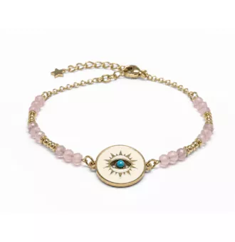 Rose Quartz A Protection Bracelet – Protective Eye Medallion