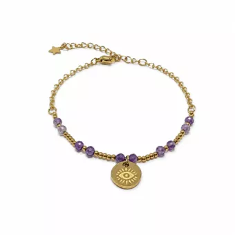 Amethyst Protection Bracelet A+ – Protective Eye