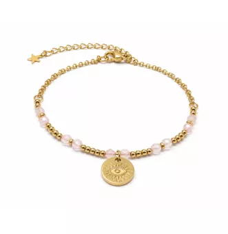 Rose Quartz Protection Bracelet A – Protective Eye
