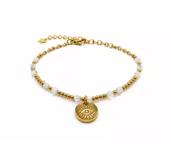 AA White Moonstone Protection Bracelet – Protective Eye
