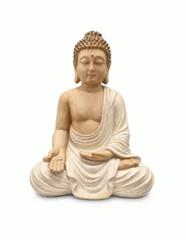 Beige Resin Buddha Varada Statue 29 cm