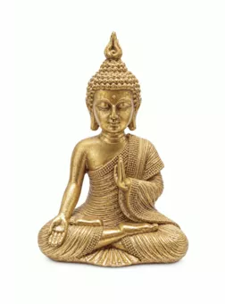 Golden Buddha Statue Teaching Mudra in Resin 15 cm