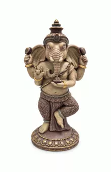 Purple and Gold Dancing Ganesh Resin Statue 32 cm