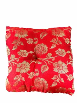 Red square cushion for singing bowl 15 cm