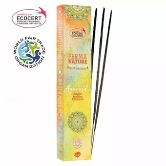 Perma Nature Ayurveda Basil Incense Ecocert-Fair Trade Label 15g