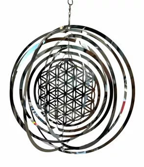 3D Steel Wind Chime Flower of Life 10cm