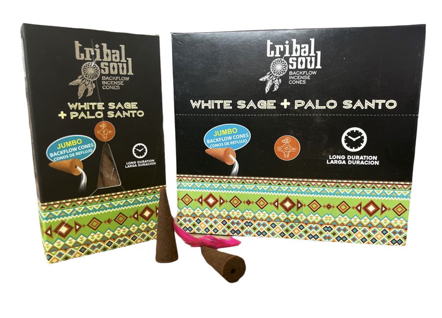 Tribal Soul Backflow Incense - White Sage and Palo Santo