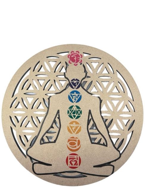 7 chakras wooden board 15cm