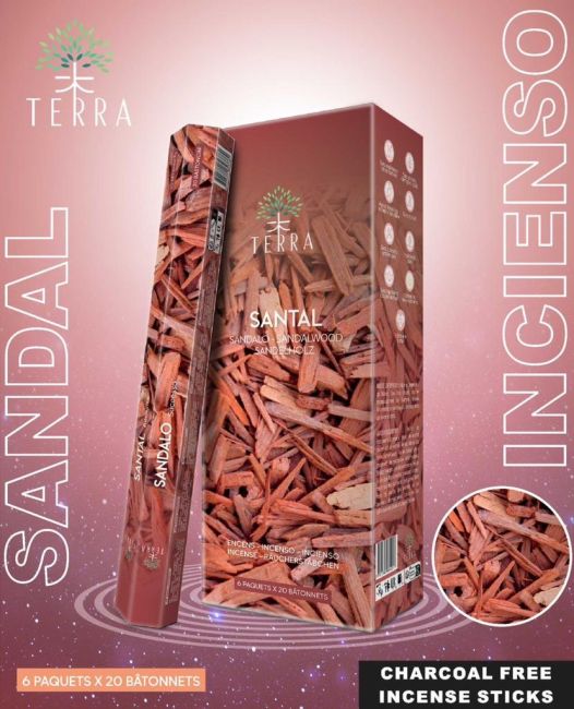 Terra sandalwood hexa incense without charcoal 30grs