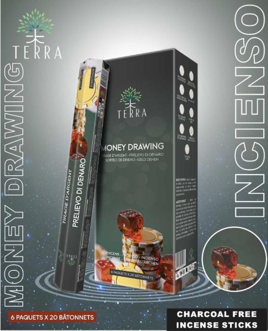 Incense Terra money drawing hexa without charcoal