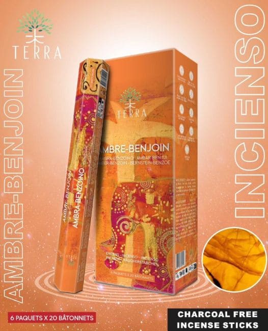 Terra incense Amber benzoin hexa without charcoal 30grs