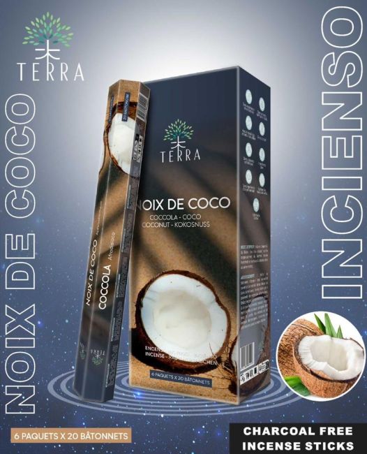 Terra Incense Coconut hexa without charcoal