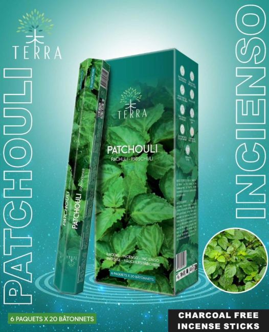 Terra patchouli hexa incense without charcoal 30grs