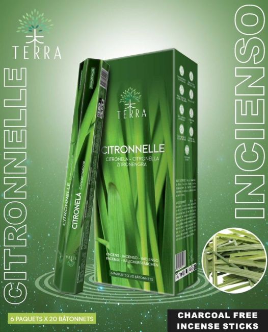 Terra citronella hexa incense without charcoal 30grs