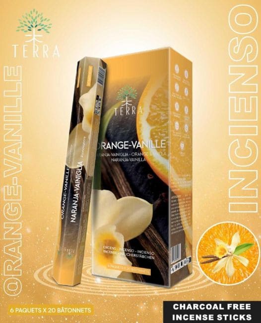 Terra orange vanilla hexa incense without charcoal 30grs