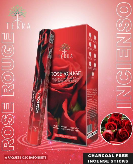 Terra red rose hexa incense without charcoal