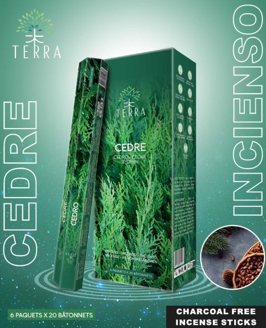 Terra cedar hexa incense without charcoal 30grs