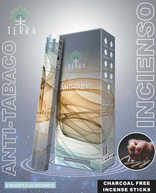 Terra anti-tobacco incense hexa without charcoal 30grs