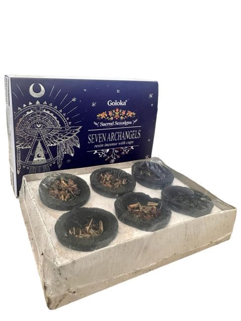 Goloka charcoal pellet with Seven Archangels resin