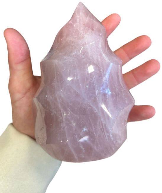 Block of Rose Quartz in flame 1.190kg