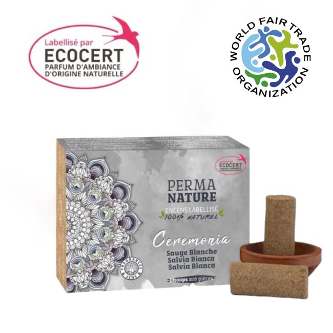 Dhoop Perma Nature Ceremonia White Sage Ecocert Label