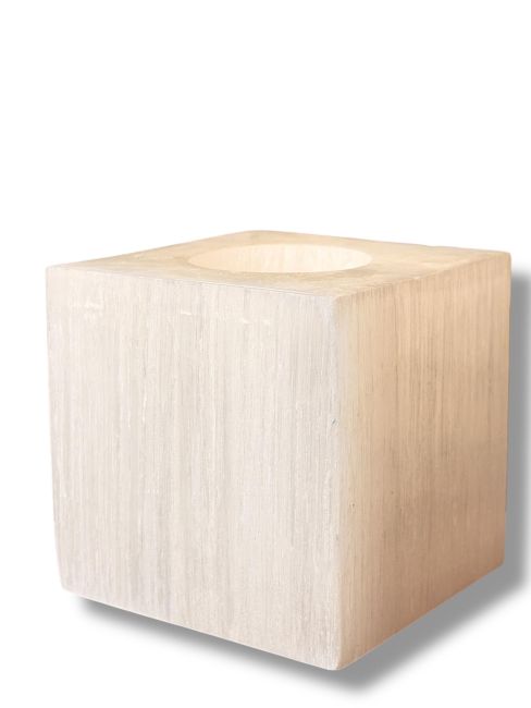 incense at Polished Selenite Cube Candlestick 7cm 0.7-1Kg