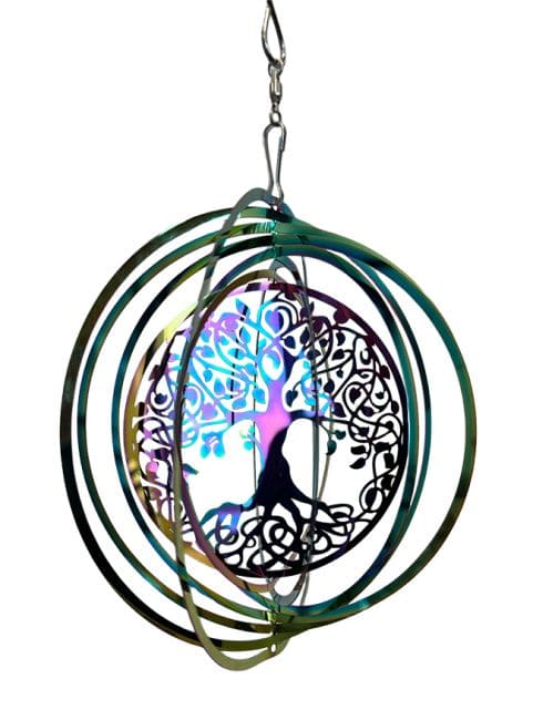 Wind chime 3D steel rainbow tree of life 15cm