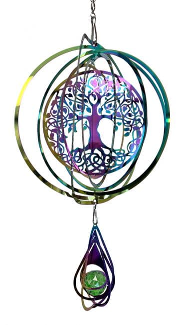 Wind chime 3D steel rainbow tree of life Cristal 15cm