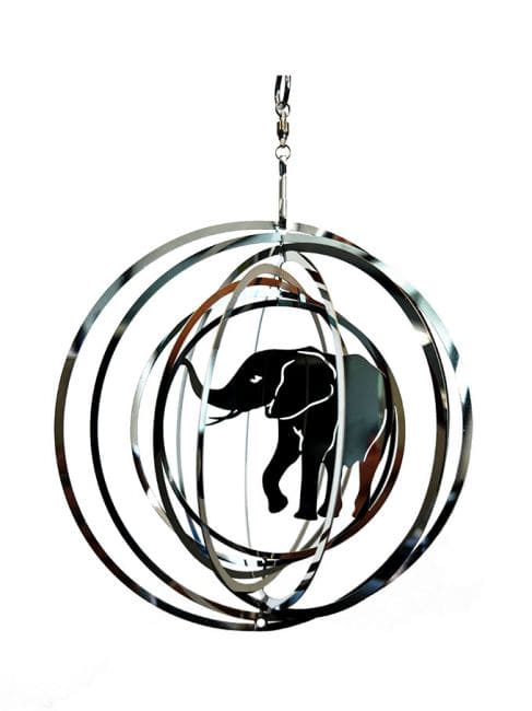 Wind chime 3D steel elephant 15cm