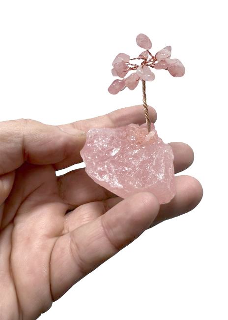 Tree of Life Rose Quartz on Druse 8cm